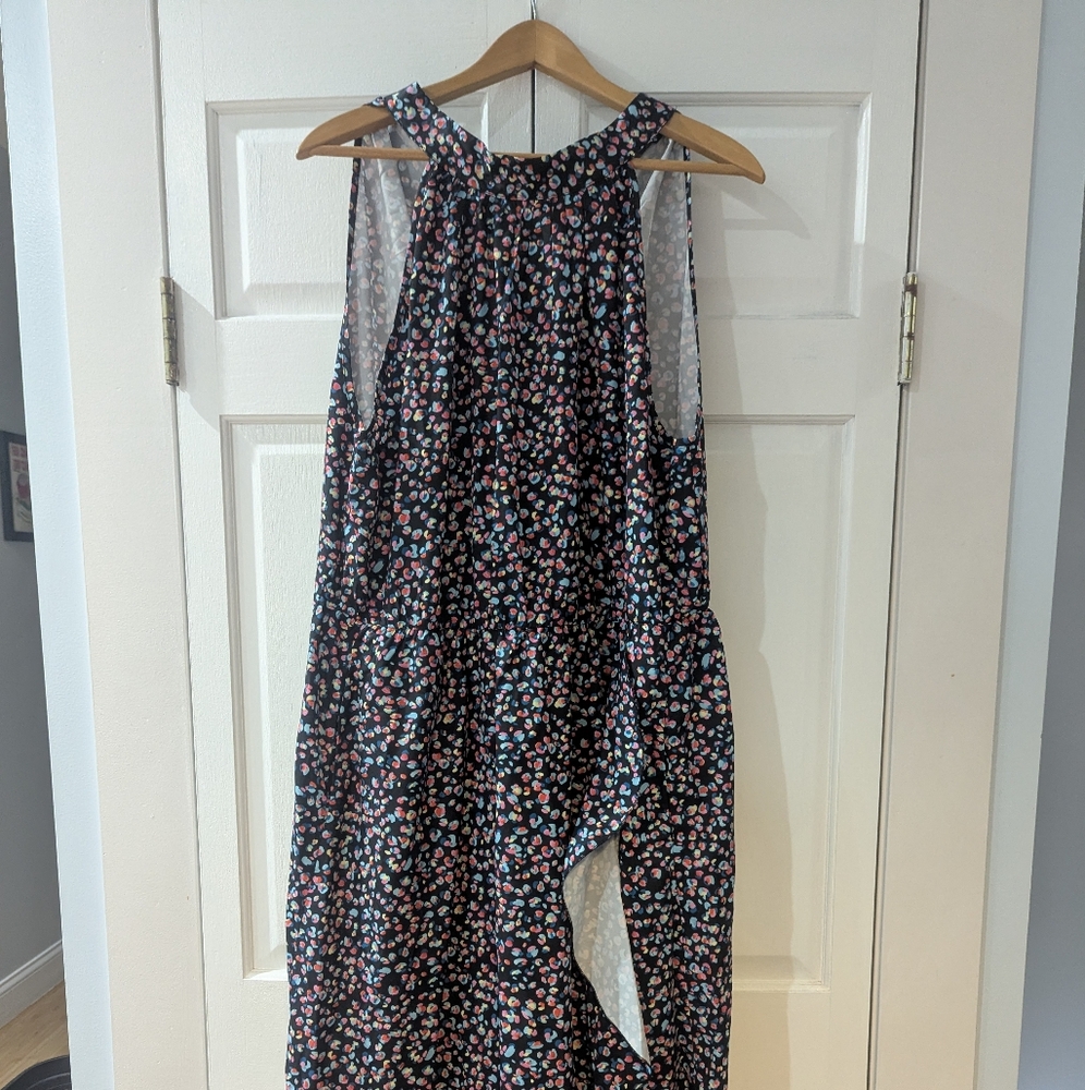 BloomChic, Allover Floral Print, Halter Neck, Wrap Hem Dress